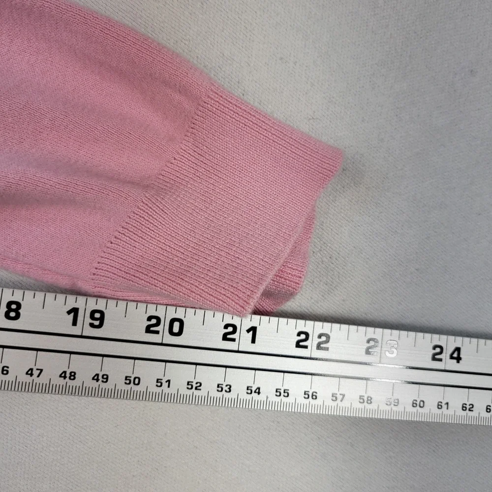 Polo Ralph Lauren V-Neck Sweater Mens Large Pink Pima Cotton Preppy Logo